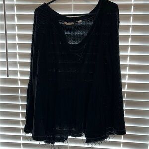 Chic Black Women's waffle knit top